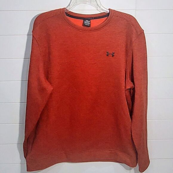 Other - Under Armour Men's XXL Golf Storm Fleece Pullover Orange Striped Crew Neck